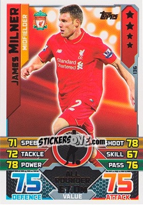 Sticker James Milner - English Premier League 2015-2016. Match Attax n. 136 - Topps