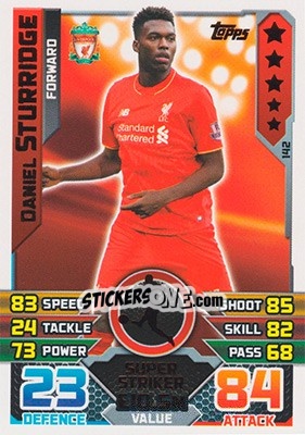Sticker Daniel Sturridge - English Premier League 2015-2016. Match Attax n. 142 - Topps