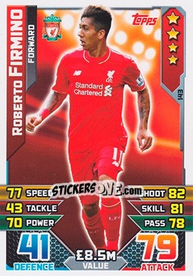 Sticker Roberto Firmino - English Premier League 2015-2016. Match Attax n. 143 - Topps