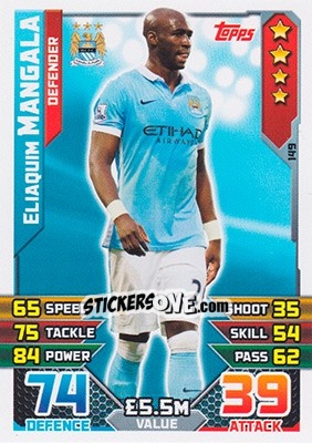 Figurina Eliaquim Mangala - English Premier League 2015-2016. Match Attax - Topps