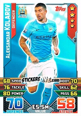 Sticker Aleksandar Kolarov - English Premier League 2015-2016. Match Attax n. 152 - Topps