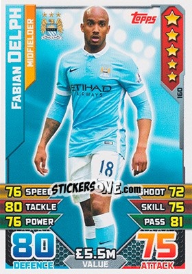 Figurina Fabian Delph - English Premier League 2015-2016. Match Attax - Topps