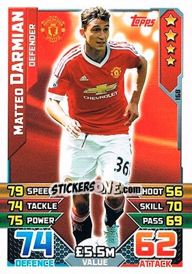 Cromo Matteo Darmian - English Premier League 2015-2016. Match Attax - Topps