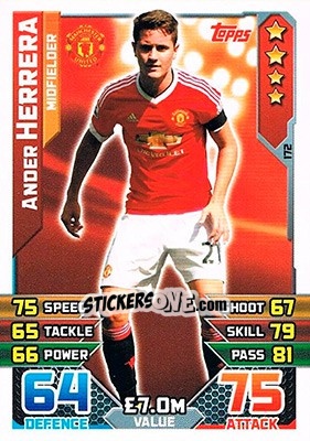 Sticker Ander Herrera - English Premier League 2015-2016. Match Attax - Topps
