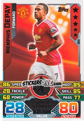 Sticker Memphis Depay - English Premier League 2015-2016. Match Attax n. 180 - Topps