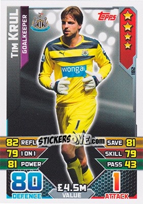 Sticker Tim Krul - English Premier League 2015-2016. Match Attax - Topps