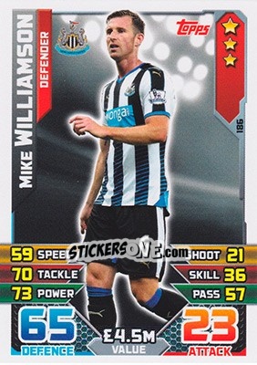 Sticker Mike Williamson - English Premier League 2015-2016. Match Attax - Topps