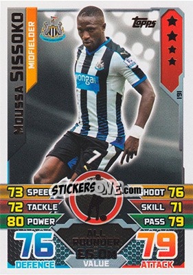 Sticker Moussa Sissoko - English Premier League 2015-2016. Match Attax n. 191 - Topps
