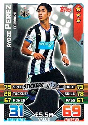 Sticker Ayoze Perez - English Premier League 2015-2016. Match Attax - Topps