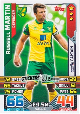 Sticker Russell Martin - English Premier League 2015-2016. Match Attax - Topps