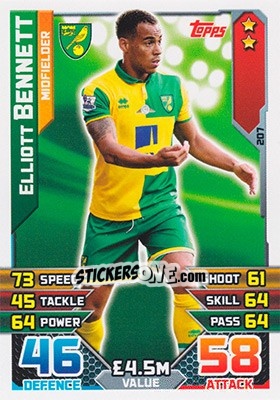 Figurina Elliott Bennett - English Premier League 2015-2016. Match Attax - Topps