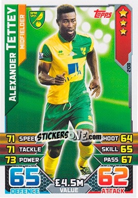 Figurina Alexander Tettey - English Premier League 2015-2016. Match Attax - Topps