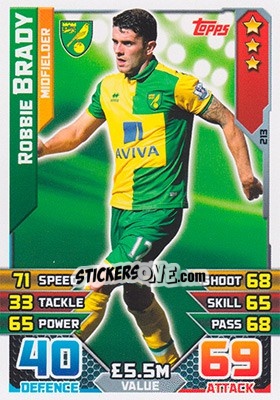 Figurina Robbie Brady - English Premier League 2015-2016. Match Attax - Topps