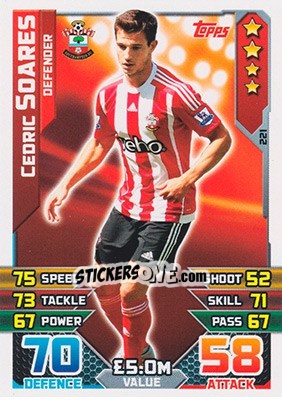Sticker Cedric Soares - English Premier League 2015-2016. Match Attax n. 221 - Topps