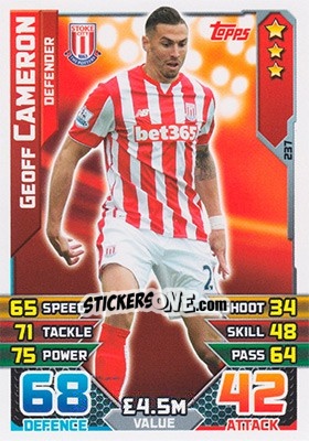Sticker Geoff Cameron - English Premier League 2015-2016. Match Attax n. 237 - Topps