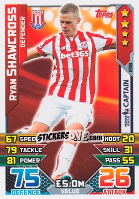 Sticker Ryan Shawcross - English Premier League 2015-2016. Match Attax - Topps
