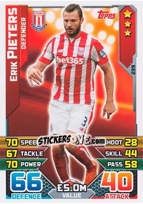 Sticker Erik Pieters - English Premier League 2015-2016. Match Attax - Topps