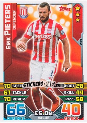 Figurina Erik Pieters - English Premier League 2015-2016. Match Attax - Topps