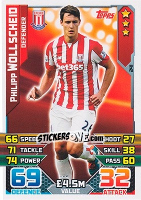 Sticker Philipp Wollscheid - English Premier League 2015-2016. Match Attax - Topps