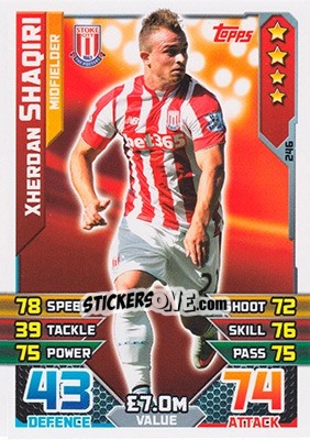 Sticker Xherdan Shaqiri - English Premier League 2015-2016. Match Attax - Topps