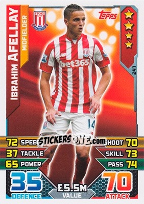 Cromo Ibrahim Afellay - English Premier League 2015-2016. Match Attax - Topps