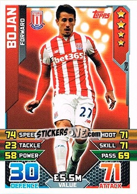 Cromo Bojan Krkic - English Premier League 2015-2016. Match Attax - Topps