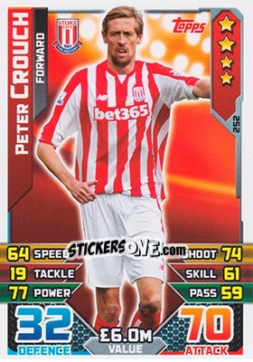 Figurina Peter Crouch - English Premier League 2015-2016. Match Attax - Topps