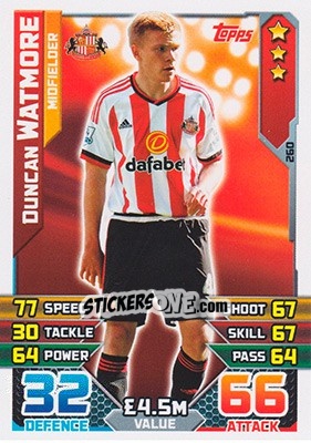 Sticker Duncan Watmore - English Premier League 2015-2016. Match Attax - Topps