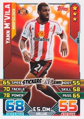 Sticker Yann M'Vila - English Premier League 2015-2016. Match Attax - Topps