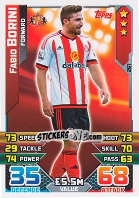 Sticker Fabio Borini - English Premier League 2015-2016. Match Attax - Topps