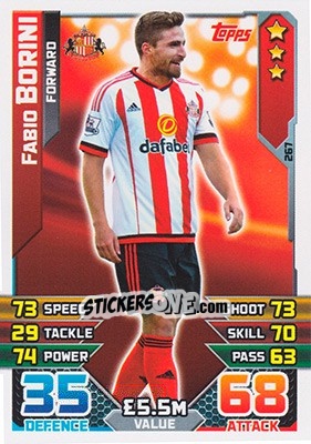 Figurina Fabio Borini - English Premier League 2015-2016. Match Attax - Topps