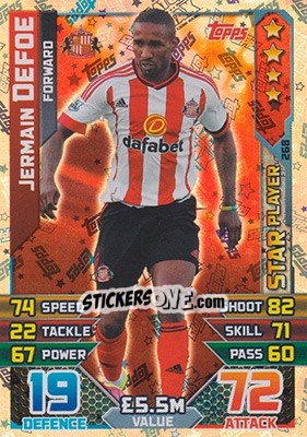 Figurina Jermain Defoe - English Premier League 2015-2016. Match Attax - Topps