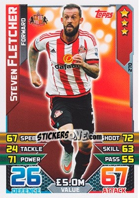 Figurina Steven Fletcher - English Premier League 2015-2016. Match Attax - Topps