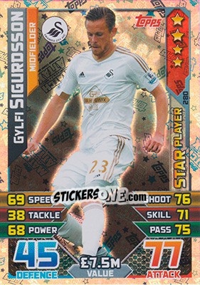 Sticker Gylfi Sigurdsson - English Premier League 2015-2016. Match Attax n. 280 - Topps