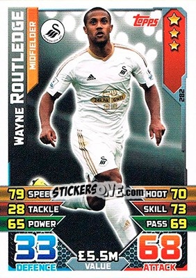 Cromo Wayne Routledge - English Premier League 2015-2016. Match Attax - Topps