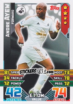Sticker Andre Ayew - English Premier League 2015-2016. Match Attax n. 286 - Topps