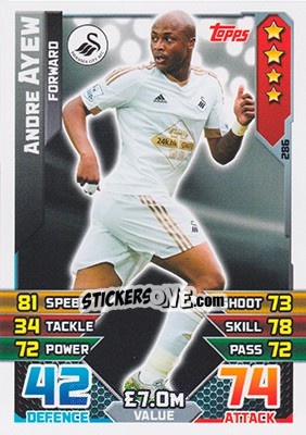 Sticker Andre Ayew - English Premier League 2015-2016. Match Attax - Topps