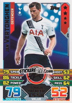 Sticker Jan Vertonghen - English Premier League 2015-2016. Match Attax n. 291 - Topps