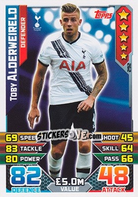 Sticker Toby Alderweireld - English Premier League 2015-2016. Match Attax - Topps