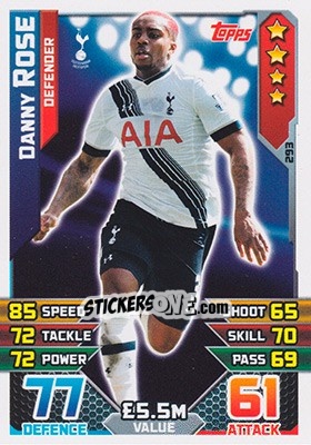 Sticker Danny Rose - English Premier League 2015-2016. Match Attax n. 293 - Topps