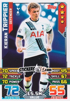 Sticker Kieran Trippier - English Premier League 2015-2016. Match Attax n. 294 - Topps