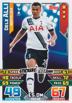 Sticker Dele Alli - English Premier League 2015-2016. Match Attax n. 297 - Topps