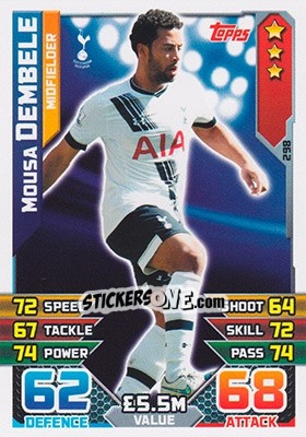 Sticker Mousa Dembele - English Premier League 2015-2016. Match Attax n. 298 - Topps