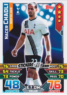 Sticker Nacer Chadli - English Premier League 2015-2016. Match Attax - Topps