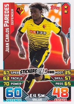 Sticker Juan Carlos Paredes - English Premier League 2015-2016. Match Attax n. 309 - Topps
