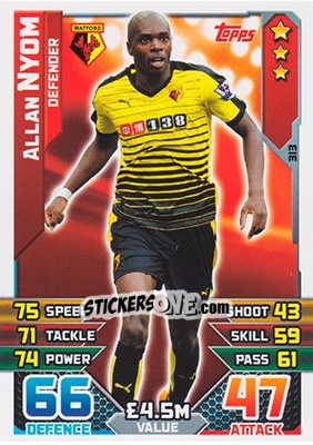 Cromo Allan Nyom - English Premier League 2015-2016. Match Attax - Topps