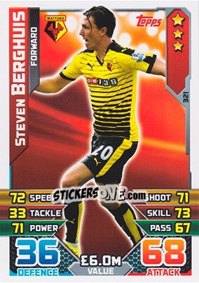Sticker Steven Berghuis - English Premier League 2015-2016. Match Attax n. 321 - Topps