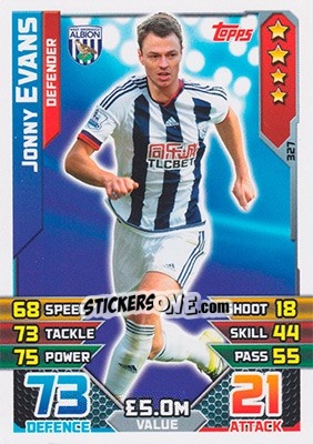 Sticker Jonny Evans - English Premier League 2015-2016. Match Attax - Topps