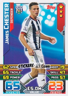 Cromo James Chester - English Premier League 2015-2016. Match Attax - Topps