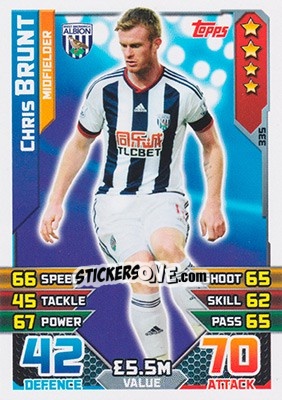 Cromo Chris Brunt - English Premier League 2015-2016. Match Attax - Topps